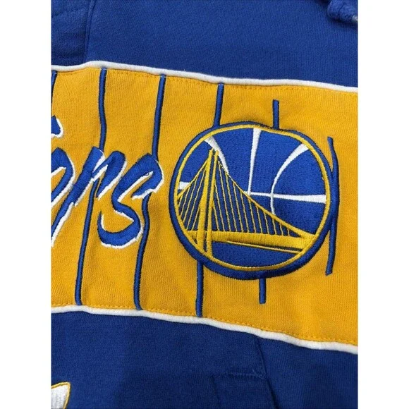 Rare VTG Adidas Golden State Warriors Button Hoodie Sz XL NBA curry butler - Picture 4 of 11